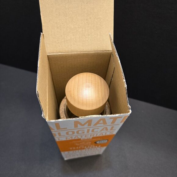 NEW Thank You Brand Drinking Bottle Cork Wrap .3l W/Large Opening Wood Lid - Picture 10 of 14